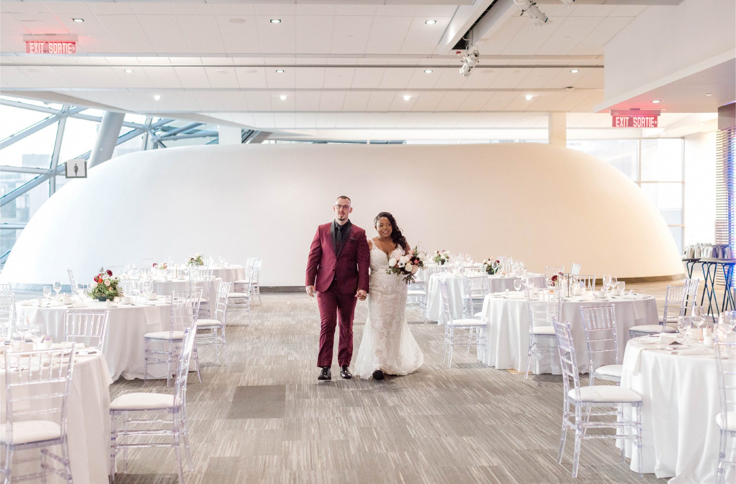 Couple Walking Down Dining Room