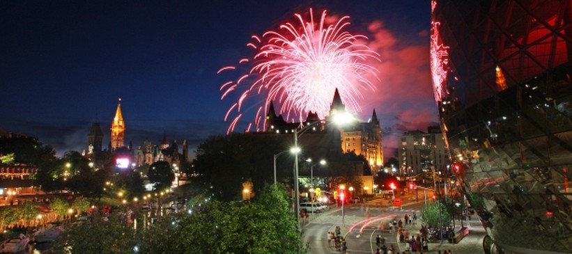 Shaw Centre Fireworks Landscape