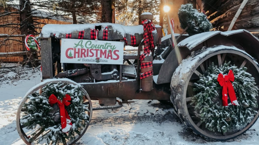 old tractor with sign on it