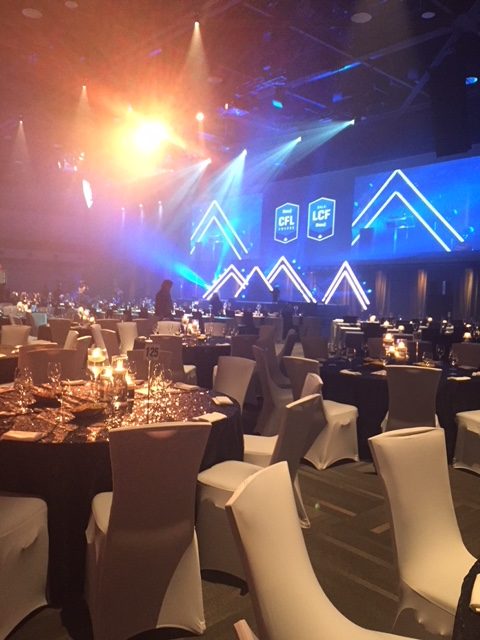 Grey Cup dining setup