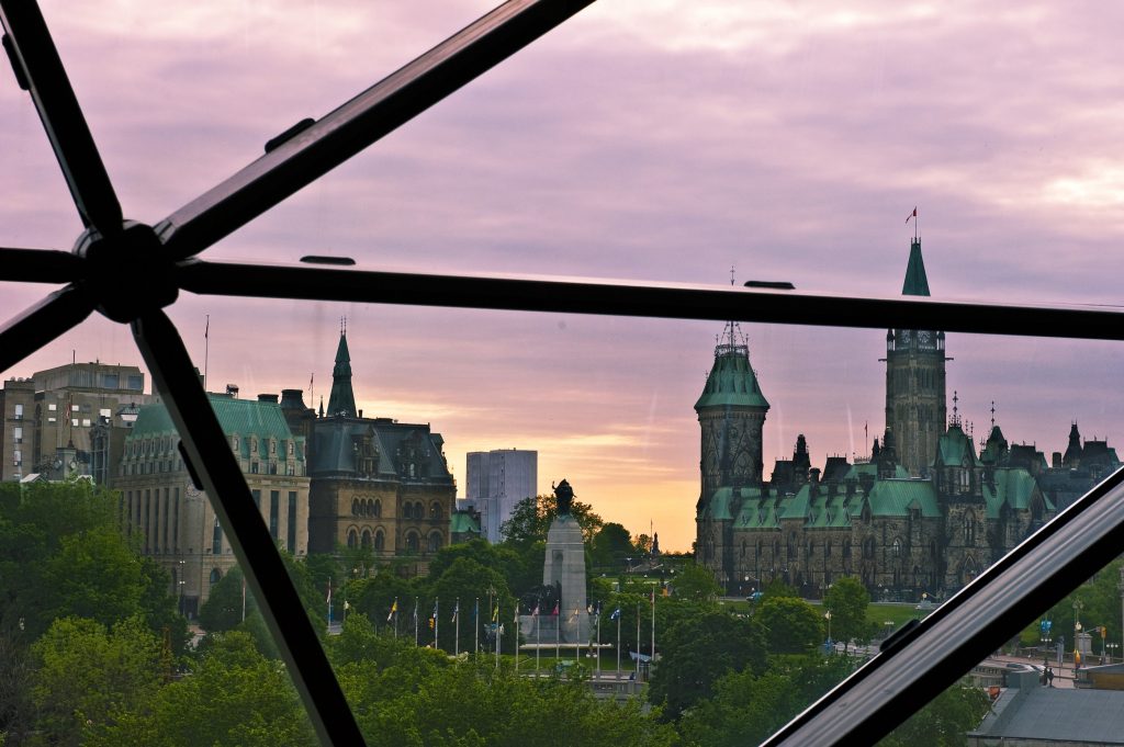 Shaw centre sunset view
