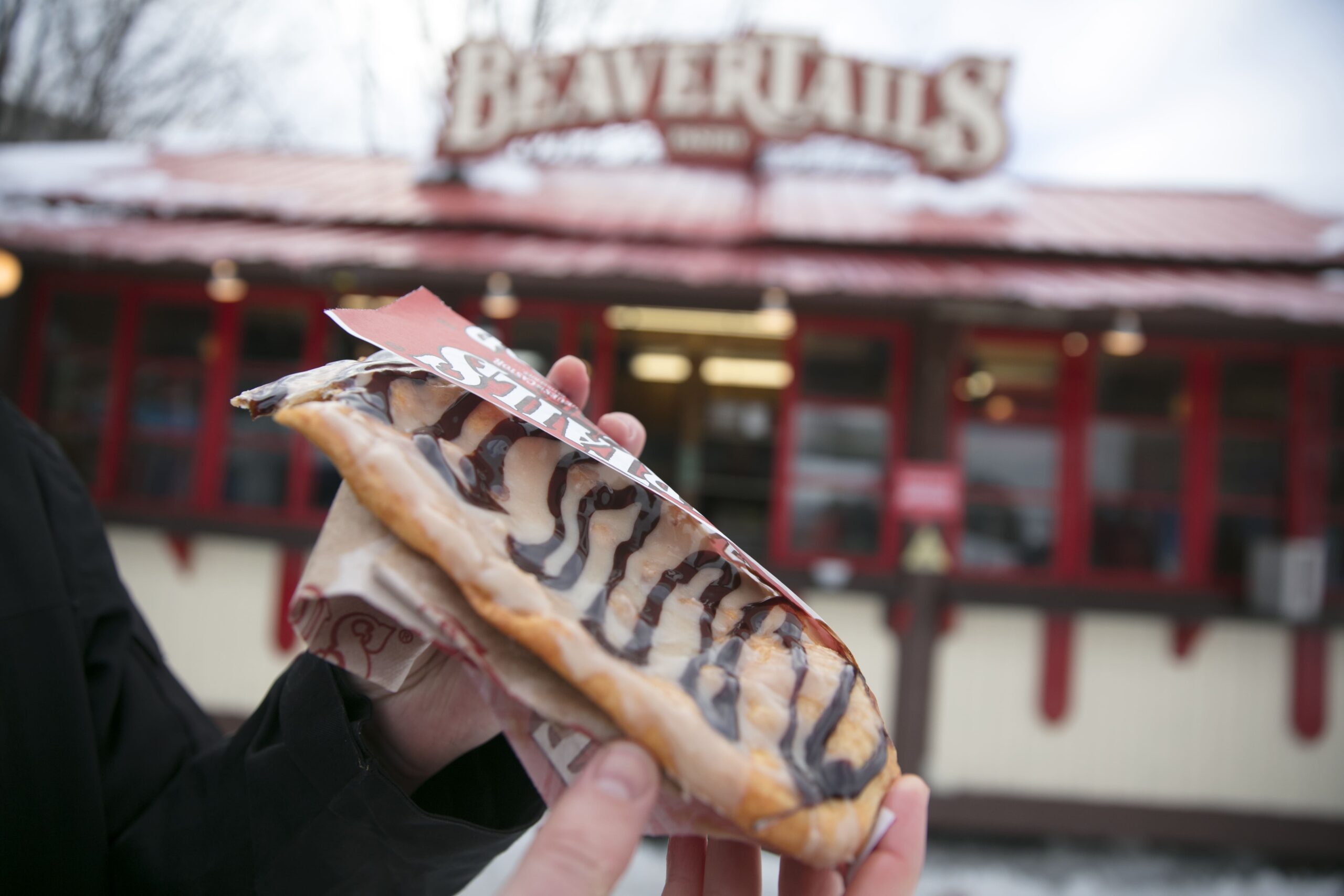 Beaver Tail pastry on a winter day